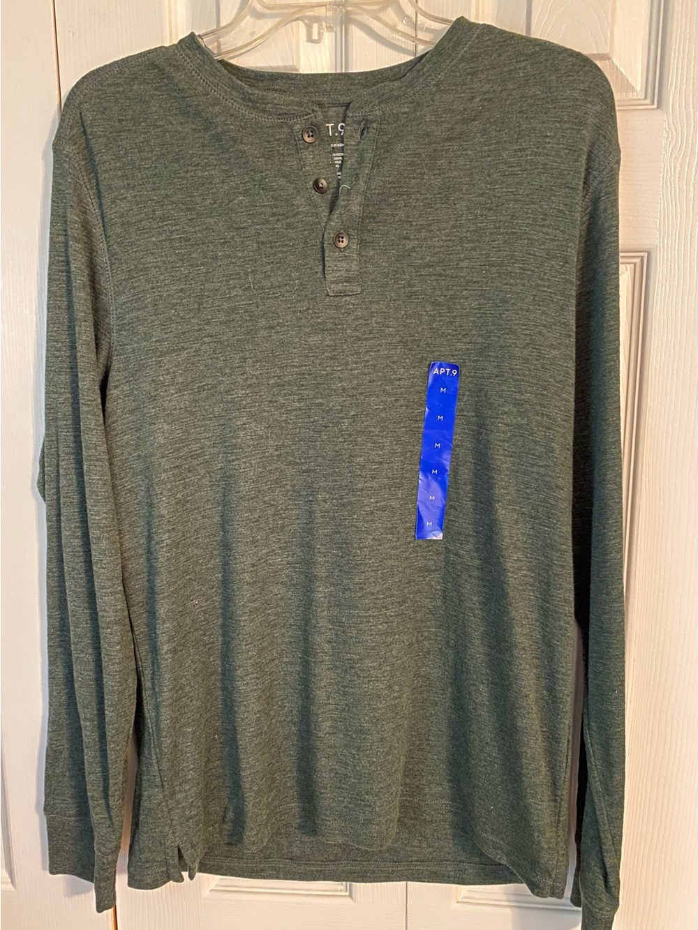 Apt. 9 Men's Heathered Olive Long-Sleeve Henley